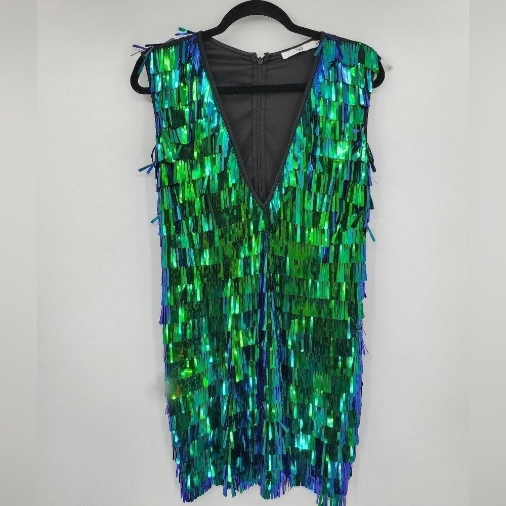 SHO Payettes dress deep v neck 8 NWT Taylor Swift EROS Fashion - Picture 1 of 8